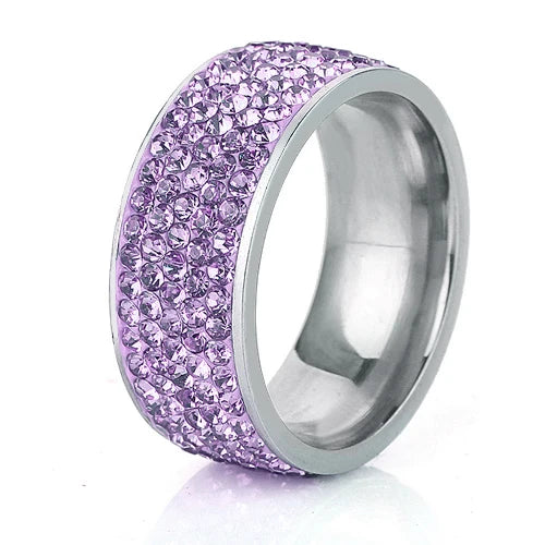 High Quality New arrival Fashion gift Charm Party New arrival rhinestone wedding jewelry Stainless Steel CZ Crystal Rings
