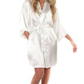 New Black Chinese Women's Faux Silk Robe Bath Gown Hot Sale Kimono Yukata Bathrobe Solid Color Sleepwear S M L XL XXL NB032
