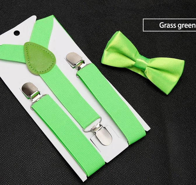 Kids Suspenders with Bowtie Fashion Children Bow Tie Set Boys Braces Girls Adjustable Baby Wedding - Visuel 16 | SAMAG