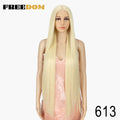 FREEDOM Synthetic Lace Front Wigs For Women Super Long 38Inch Ombre Blonde Highlight Ginger Straight Lace Wigs Cosplay Wigs