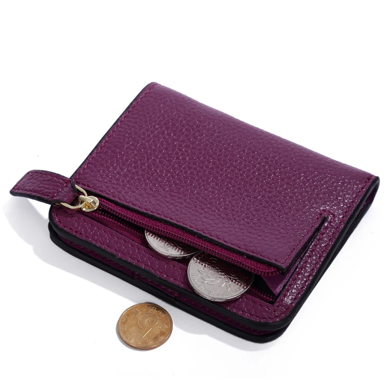 Fashion Split Leather Women Wallets Mini Purse Lady Small Leather Wallet with Coin Pocket