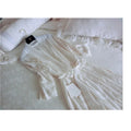 Autumn Spring Women's Luxury Deep V Soft Silk Robes Three Quarter Sleeve Floral Nightgowns Home Clothes 032