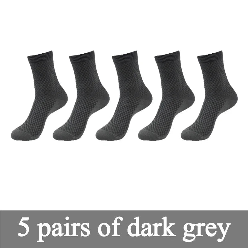 New Bamboo Fiber Men Socks Classic Deodorant Business Brand Crew Socks Men High Quality Casual Compression Socks 5pairs / lot