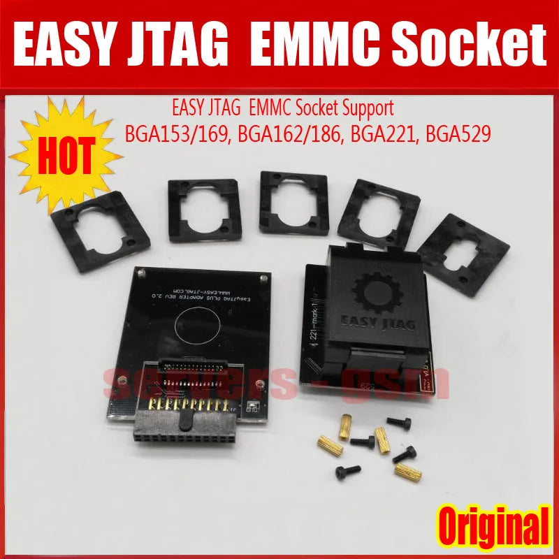 2026 NEW Original EASY JTAG EMMC Socket Adapter ( Support eMMC BGA153/169, BGA162/186, BGA221,BGA529)