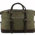 Vintage military Canvas Leather men travel bags Carry on Luggage bags Men Duffel bags travel tote large weekend Bag Overnight