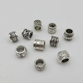 10pcs/pack Antique Silver different 10 styles hair braid dread dreadlock beads rings tube approx 5.9-6.4mm inner hole jewelry