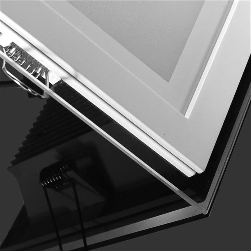 6W 9W 12W 18W 24W LED Panel Downlight Square Glass Panel Lights Ceiling Recessed Lamps LED Spot Light AC85-265V With adapter
