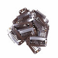12 pcs 32mm 9-teeth Hair Extension Clips Wig Clips Combs Snap Clips with Rubber for Hair Extension Toupee DIY