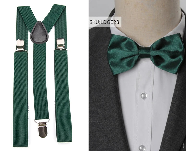 Suspenders Bow Tie Set Men Fashion Suspensorio for Man Boy Women Bowtie Braces Trousers Tirantes Wedding - Visuel 11 | SAMAG