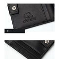 BISON DENIM Fashion Purse Men's Genuine Leather Wallet RFID Blocking Mini Wallet Male Card Holder Small Zipper Coin Purse W9317
