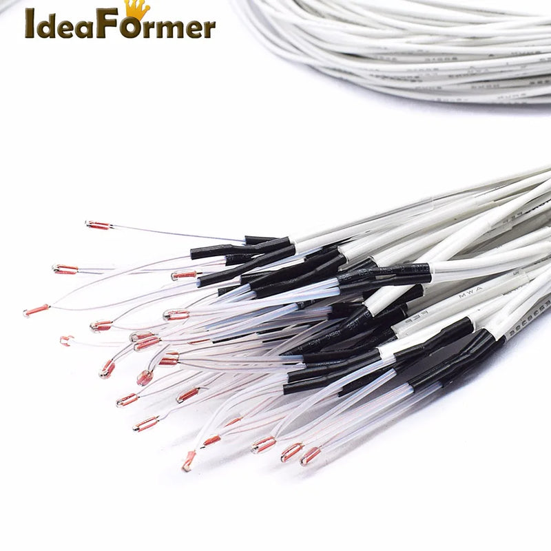 5pcs 100K ohm NTC 3950 Thermistors Sensors with Cable 3D Printers Parts for Reprap Mend Part High Temperature Accessories