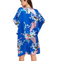 High Quality Chinese Women Silk Home Dress Robe Summer Lounge Nightshirt Short Sleeve Sleepwear Nightgown Plus Size 6XL A-073