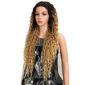 Magic Synthetic Lace Wig Wave Wigs Omber Blonde Wig High Temperature Fiber Curly Hair Wigs For Women Cosplay Lace Front Wig