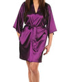 New Black Chinese Women's Faux Silk Robe Bath Gown Hot Sale Kimono Yukata Bathrobe Solid Color Sleepwear S M L XL XXL NB032