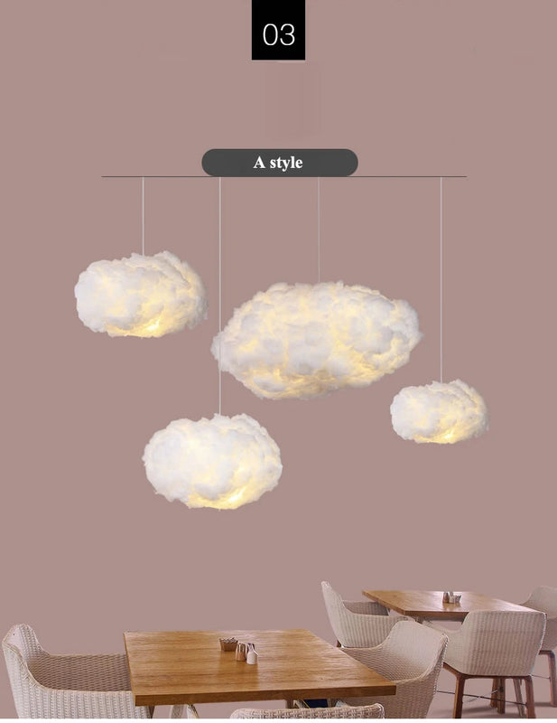 Modern Floating Cloud Led Pendant Light Living Dining Room Chandelier Lighting Bedroom Lampara Restaurant Hanging Lamp Luminaire