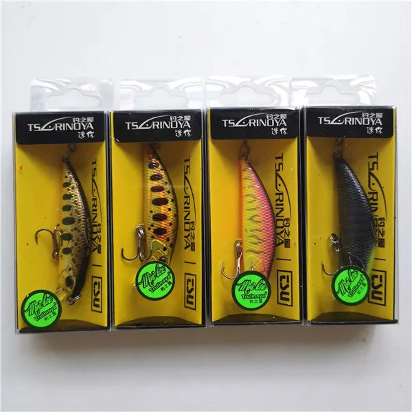 Tsurinoya 4PC 50mm 5g Sinking Minnow Artificial Bait for Trout Bass Fishing Wobbler Laser Hard Long Cast Fishing Lure DW63