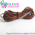 OlingArt 2mm 5M/Lot Craft Color Round Genuine Leather Cord Golden Silver DIY Necklace Bracelet Earrings Choker Jewelry Making