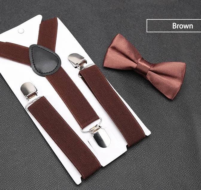 Kids Suspenders with Bowtie Fashion Children Bow Tie Set Boys Braces Girls Adjustable Baby Wedding - Visuel 20 | SAMAG