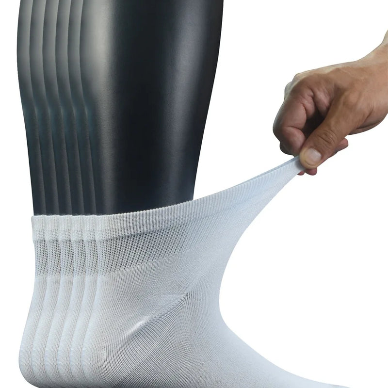 Men's Bamboo Diabetic Ankle Socks with Seamless Toe and Non-Binding Top,6 Pairs L Size(10-13)