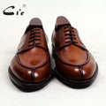 cie Free Shipping Bespoke Custom Handmade Genuine Calf Leather Outsole Breathable Lacing Men's Derby shoe Brown Goodyear No.D143