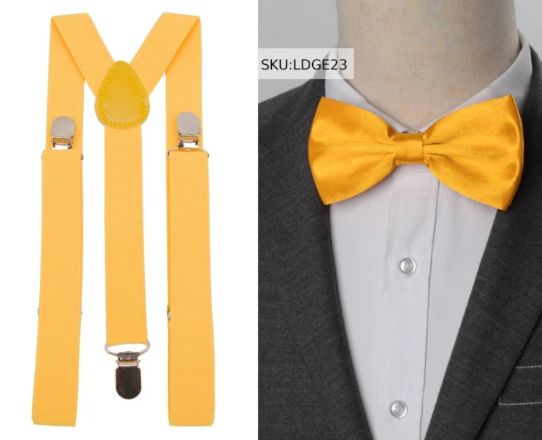 Suspenders Bow Tie Set Men Fashion Suspensorio for Man Boy Women Bowtie Braces Trousers Tirantes Wedding - Visuel 9 | SAMAG