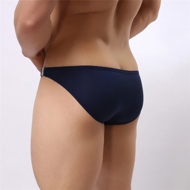 Brave Person Brand New Men's Briefs Sexy Fashion Underwear Bikini Side Metal Buckle Underwear Men Briefs High Quality B1146