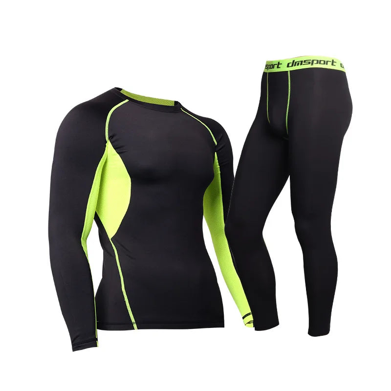 Hot-Dry Thermal Underwear Sets Men Winter Compression Thermo Underwear Men's Lucky John Cueca Long Tights Men's Long Johns Suit