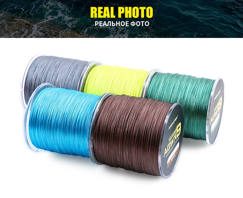 Angryfish 9 Strands Weaves Braided 500M/547YD Fishing Line Super Strong PE Line 15LB-70LB Braided Fishing Thread