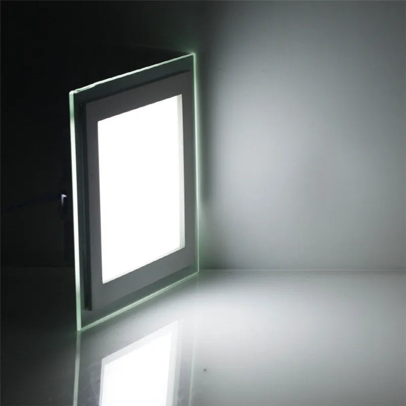 6W 9W 12W 18W 24W LED Panel Downlight Square Glass Panel Lights Ceiling Recessed Lamps LED Spot Light AC85-265V With adapter