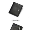 BISON DENIM Fashion Purse Men's Genuine Leather Wallet RFID Blocking Mini Wallet Male Card Holder Small Zipper Coin Purse W9317