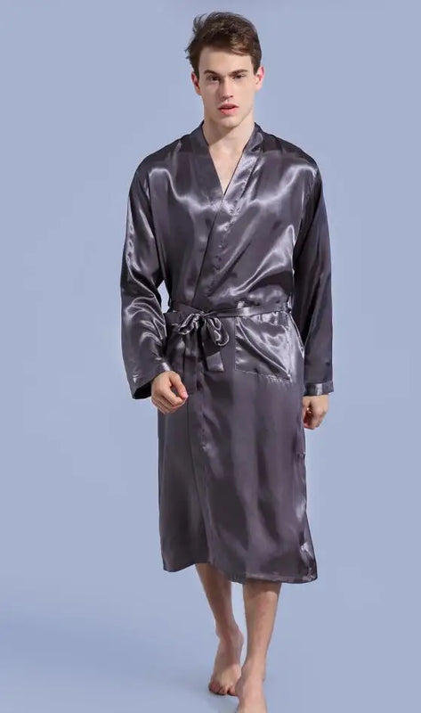 Black Long Sleeve Chinese Men Rayon Robes Gown New Male Kimono Bathrobe Sleepwear Nightwear Pajamas S M L XL XXL