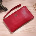 Women Long Casual Wallet Litchi Grain PU Leather Lady Zipper Phone Pocket Credit Card Holder Female Purse Coin Money Bag Clutch