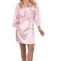 RB030 Sexy Large Size Satin Night Robe Lace Bathrobe | SAMAG
