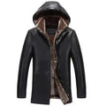 2026 Winter New Fur One Coats Men's Business Leisure Leather Jacket Thick Men Fur Clothing Sheepskin Hooded Jackets Detachable