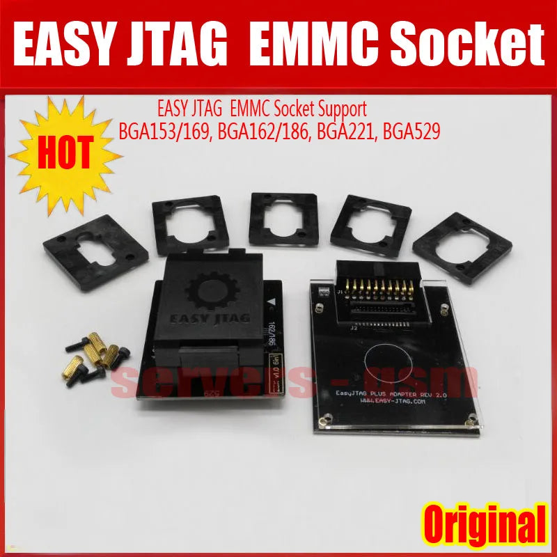 2026 NEW Original EASY JTAG EMMC Socket Adapter ( Support eMMC BGA153/169, BGA162/186, BGA221,BGA529)
