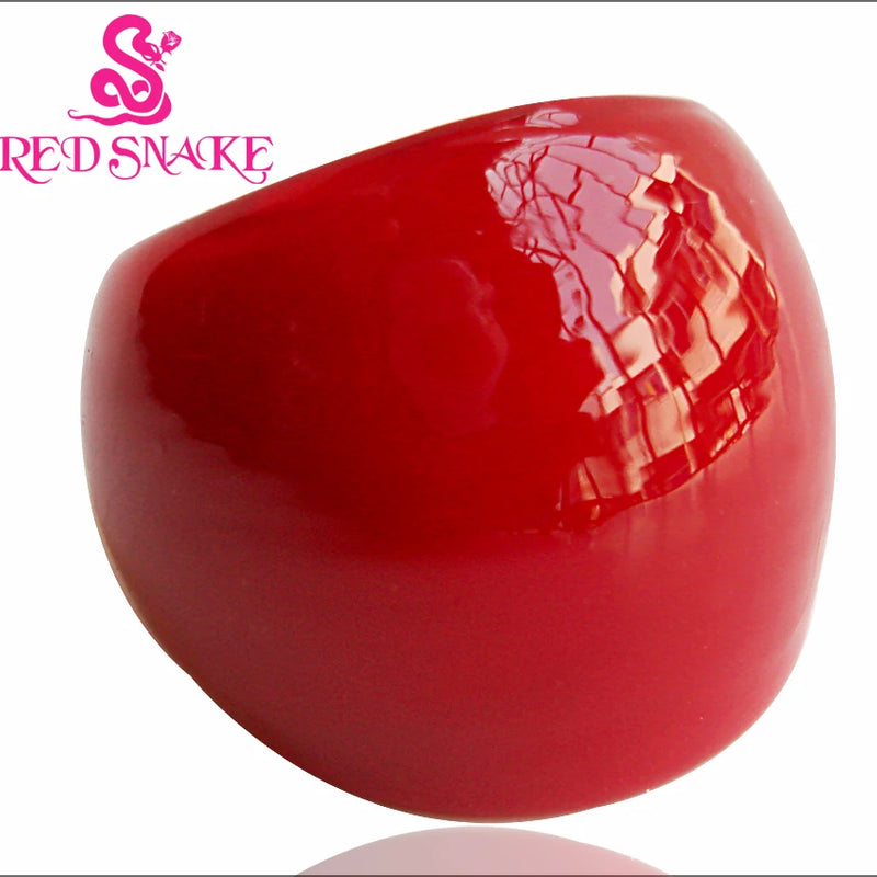 RED SNAKE Fashion Ring Handmade Pure Red Murano Glass Rings MR002