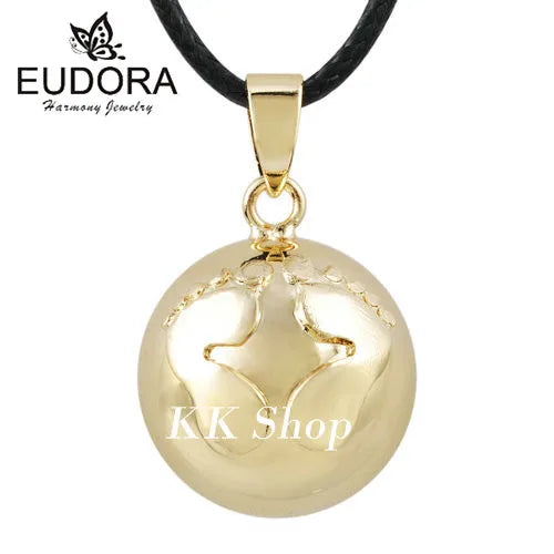 Eudora Harmony Ball Pendant Necklace Pregnancy Chime Ball Mexcian Bola Pendants Wishing Balls Fine Jewelry for Women Best Gift