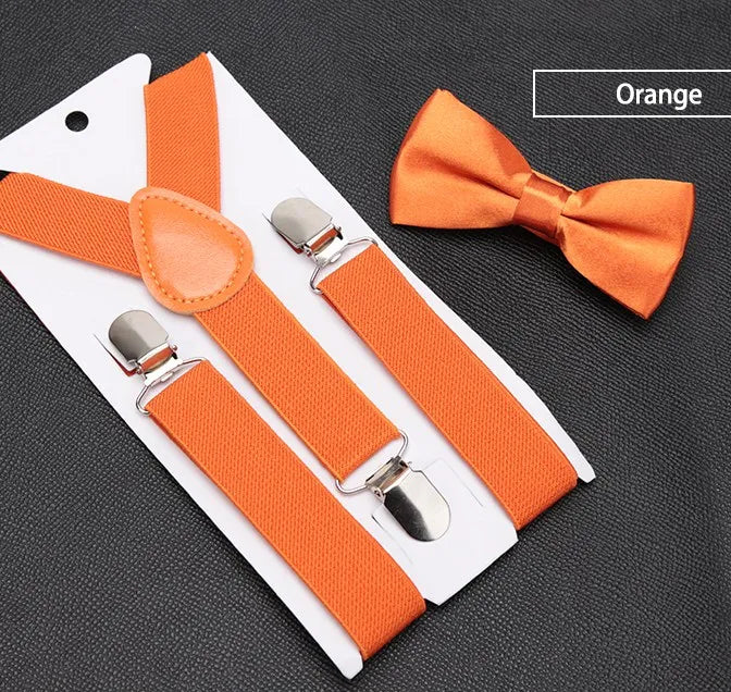 Kids Suspenders with Bowtie Fashion Children Bow Tie Set Boys Braces Girls Adjustable Baby Wedding - Visuel 8 | SAMAG
