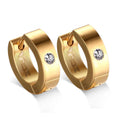 Vnox Cute Hoop Earrings For Women Men Stainless Steel Ear Cuff Brincos Huggie Jewelry