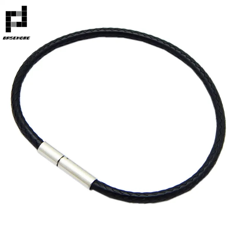 1.5/2/3mm Black Red Bracelet Stainless Steel Clasp For Women Man Couple Leather String Homme Hand Thread Male Jewelry Trending