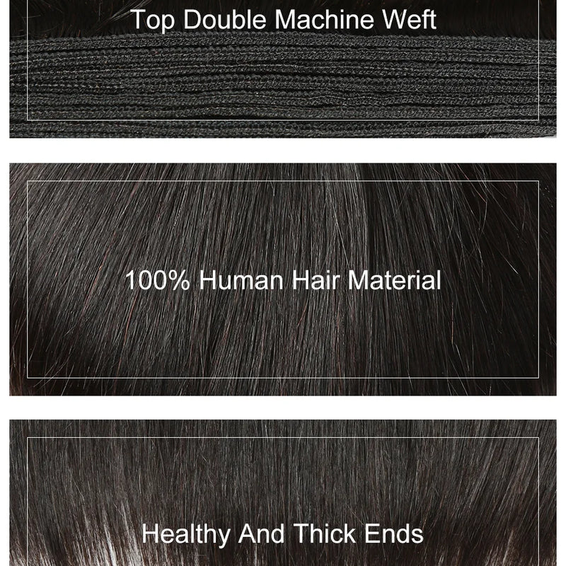 Sleek Brazilian Straight Human Hair Bundles 1/3/4 Pcs Hair Weaving Remy Bundles Human Hair Bone Straight Human Hair Extension