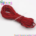 OlingArt 2mm 5M/Lot Craft Color Round Genuine Leather Cord Golden Silver DIY Necklace Bracelet Earrings Choker Jewelry Making