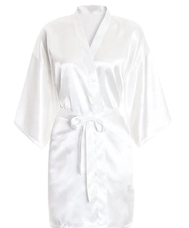 RB030 Sexy Large Size Sexy Satin Night Robe Lace Bathrobe Perfect Wedding Bride Bridesmaid Robes Dressing Gown For Women