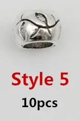 10pcs/pack Antique Silver different 10 styles hair braid dread dreadlock beads rings tube approx 5.9-6.4mm inner hole jewelry