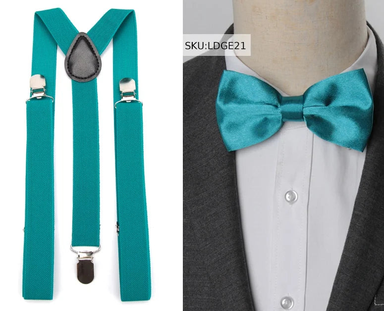 Suspenders Bow Tie Set Men Fashion Suspensorio for Man Boy Women Bowtie Braces Trousers Tirantes Wedding - Visuel 24 | SAMAG