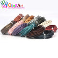 OlingArt 2mm 5M/Lot Craft Color Round Genuine Leather Cord Golden Silver DIY Necklace Bracelet Earrings Choker Jewelry Making