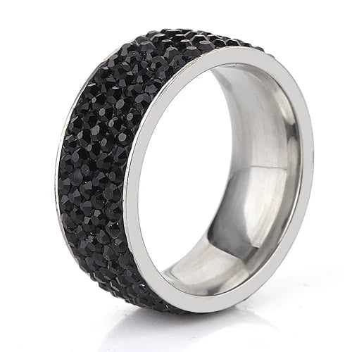 High Quality New arrival Fashion gift Charm Party New arrival rhinestone wedding jewelry Stainless Steel CZ Crystal Rings