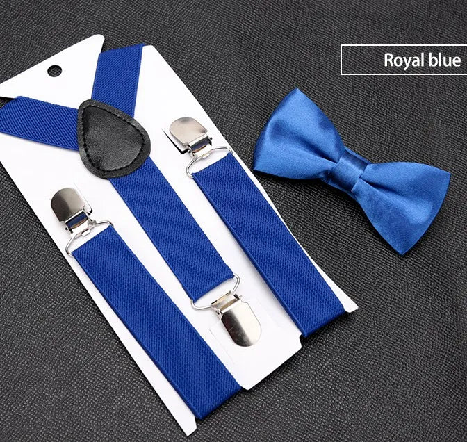 Kids Suspenders with Bowtie Fashion Children Bow Tie Set Boys Braces Girls Adjustable Baby Wedding - Visuel 22 | SAMAG