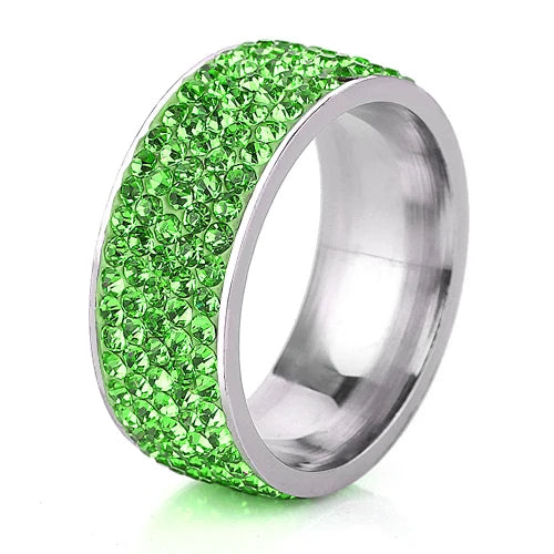 High Quality New arrival Fashion gift Charm Party New arrival rhinestone wedding jewelry Stainless Steel CZ Crystal Rings