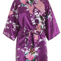 RB030 Sexy Large Size Sexy Satin Night Robe Lace Bathrobe Perfect Wedding Bride Bridesmaid Robes Dressing Gown For Women